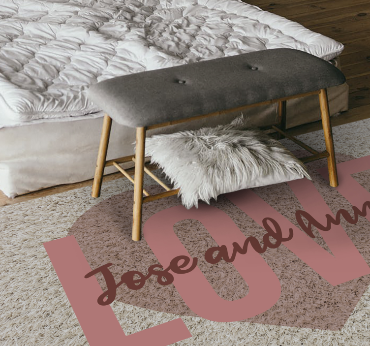 Love heart with names bedroom carpet - TenStickers