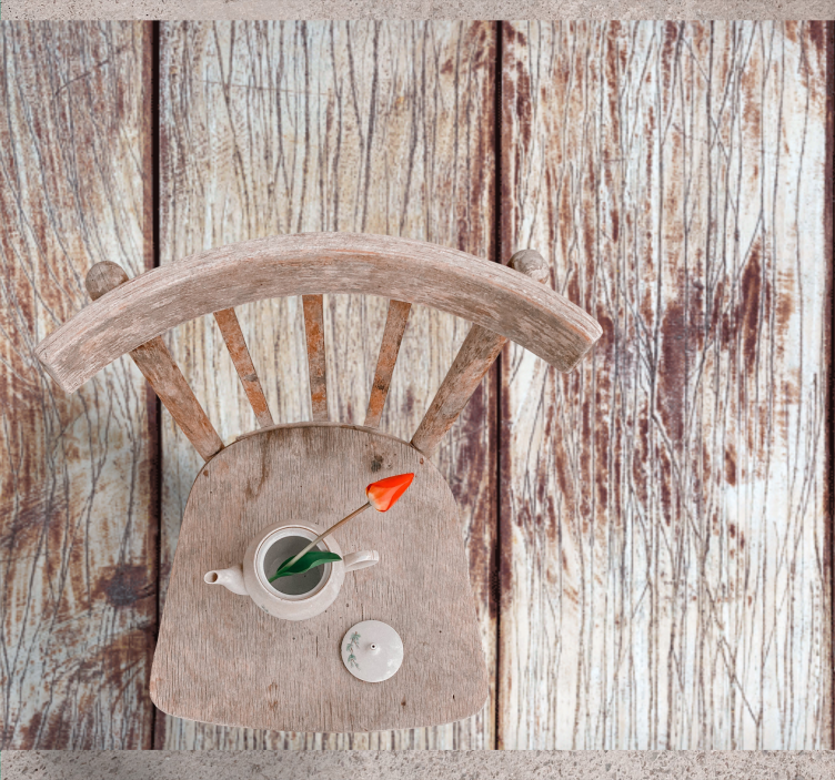 Weathered brown texture wood effect rug - TenStickers