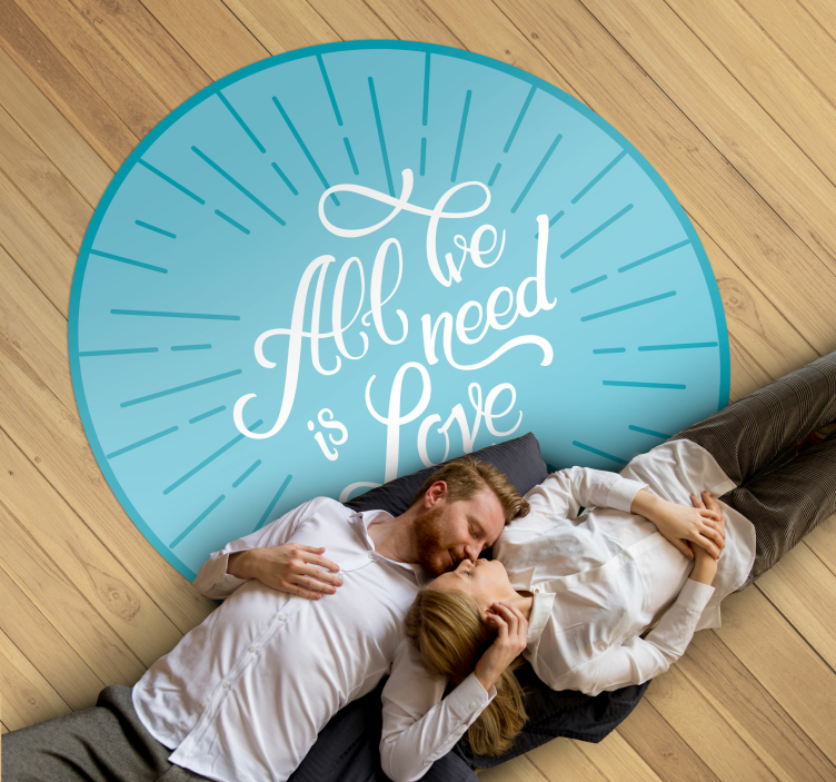 All need is love quote rug - TenStickers