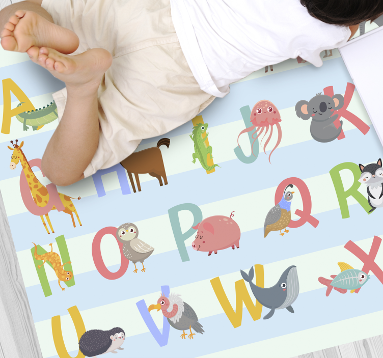 Alphabet Animal Parade kids rug - TenStickers