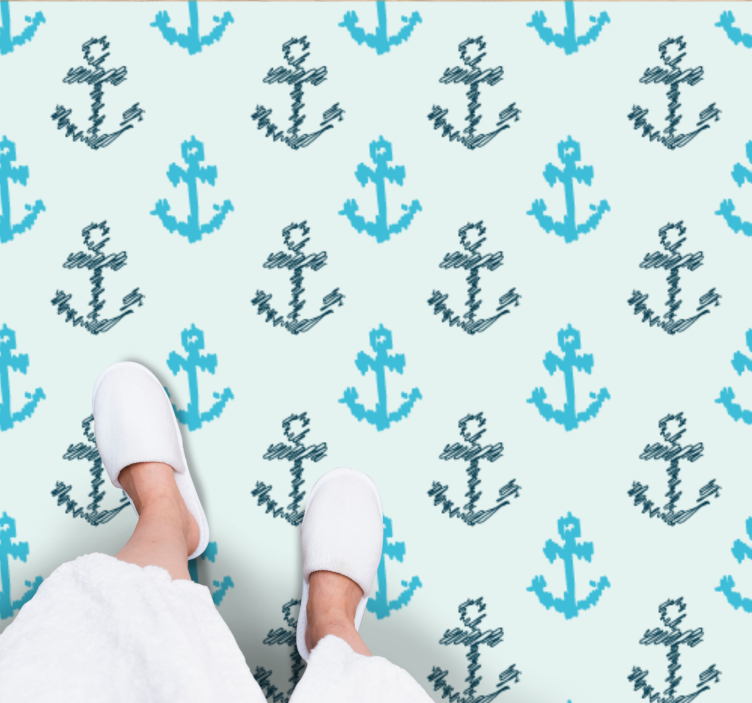 Anchor Pattern bathroom mat - TenStickers