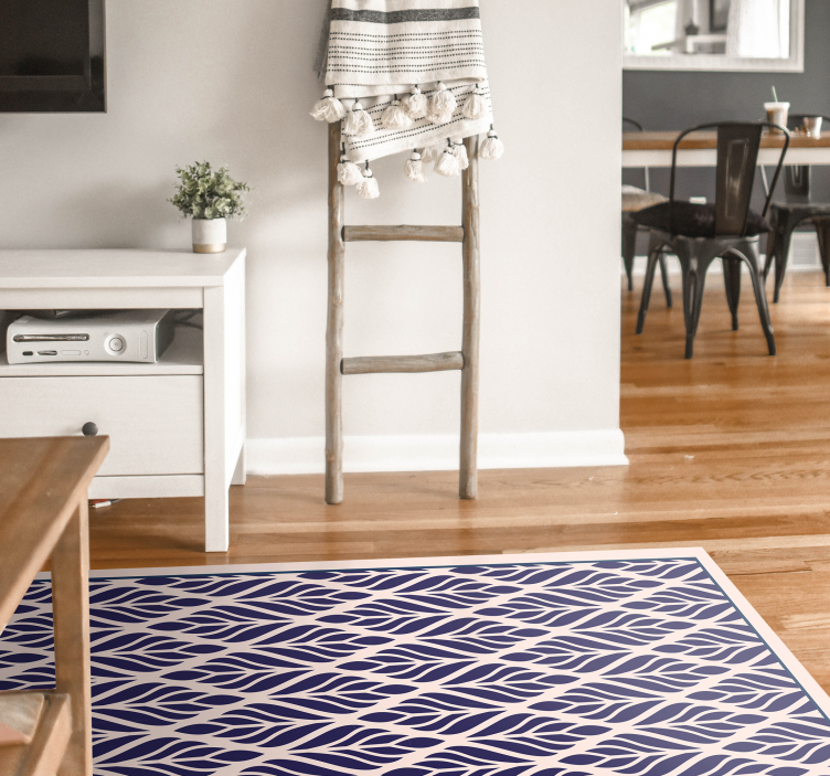 Angular Leaf Pattern geometric rug - TenStickers