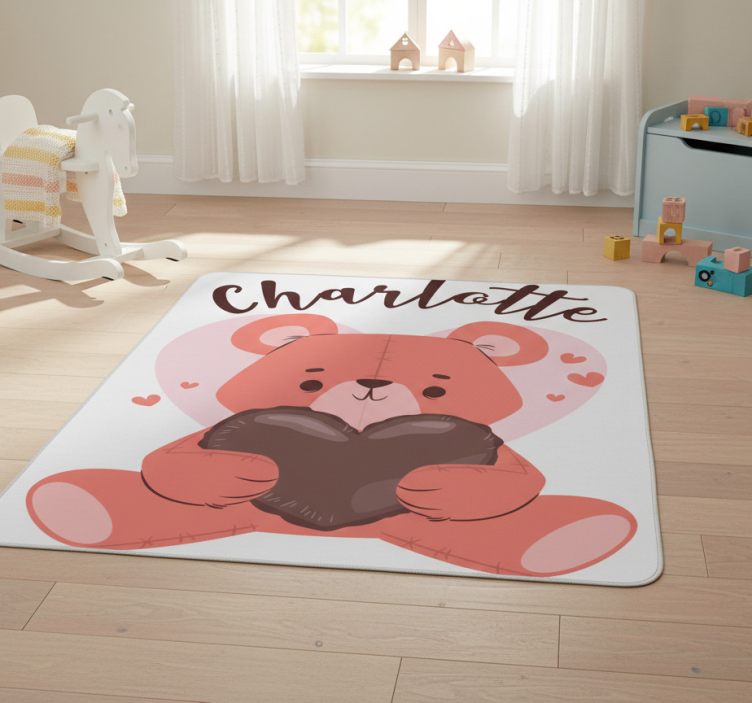 Animal mat cute bear with heart - TenStickers