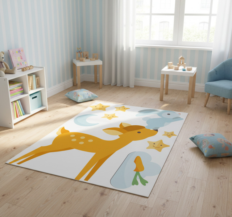 Animal mat featuring deer and bunny design - TenStickers