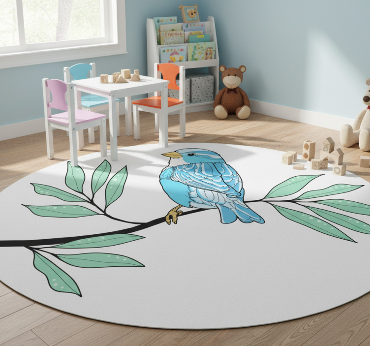 Animal mat for blue feathered bird - TenStickers