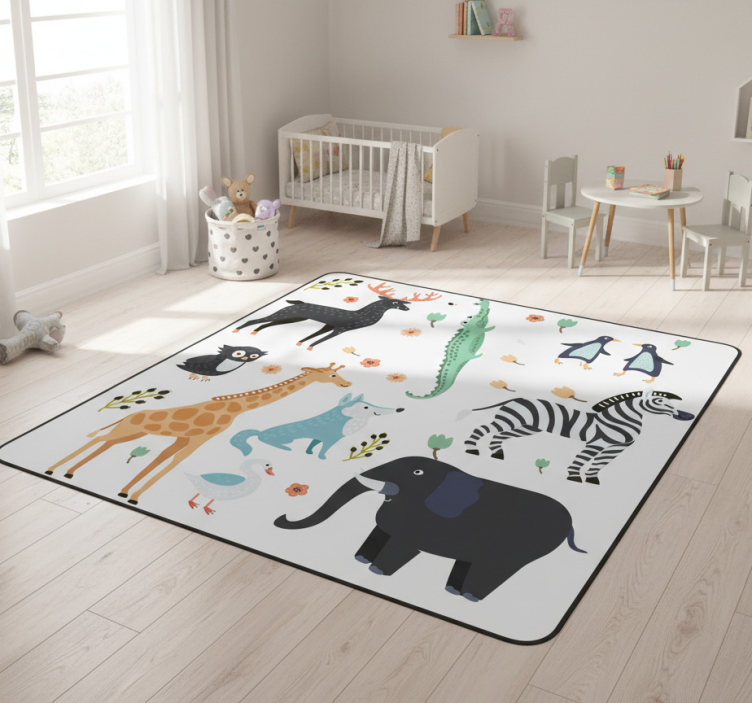 Animal mat for joyful creatures in a park - TenStickers