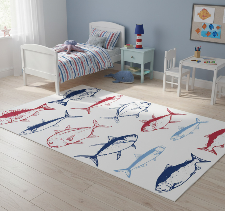 Animal mat hand drawn fish design - TenStickers