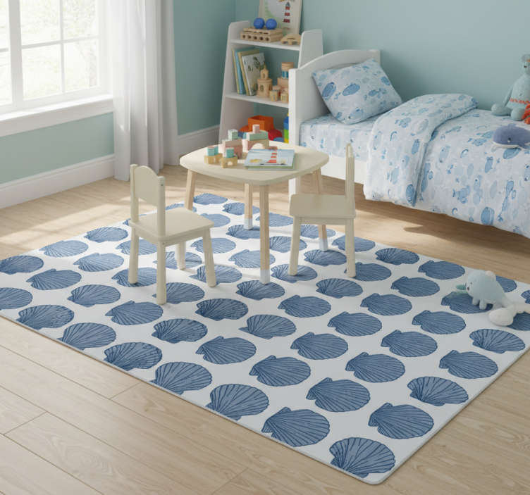 Animal mat in seashell blue tones - TenStickers