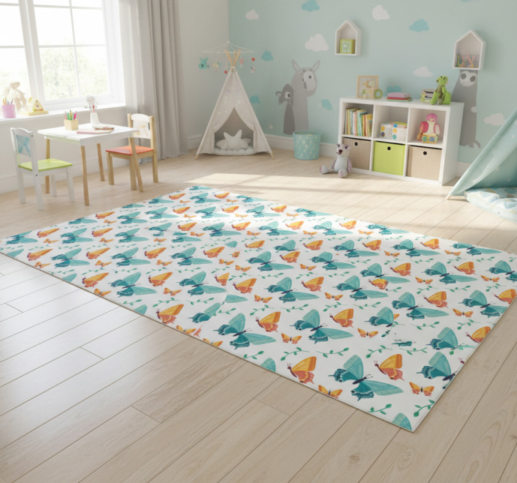 Animal mat lively butterfly design - TenStickers