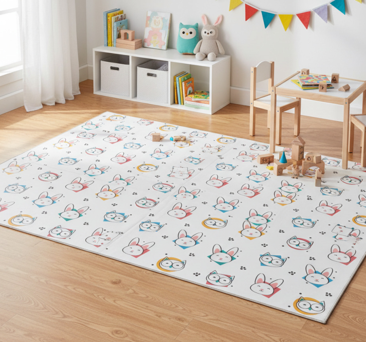 Animal mat owl rabbit design - TenStickers