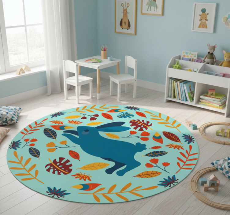 Animal mat playful rabbit design - TenStickers