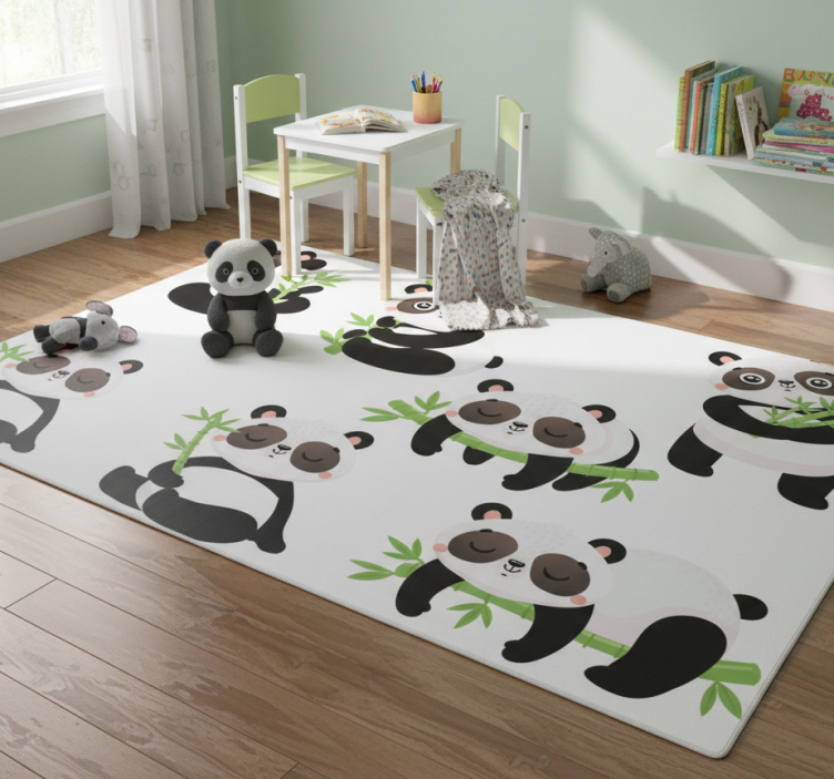 Animal mat with adorable panda designs - TenStickers