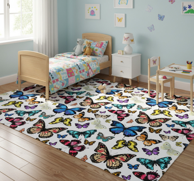 Animal mat with beautiful and colorful butterflies - TenStickers