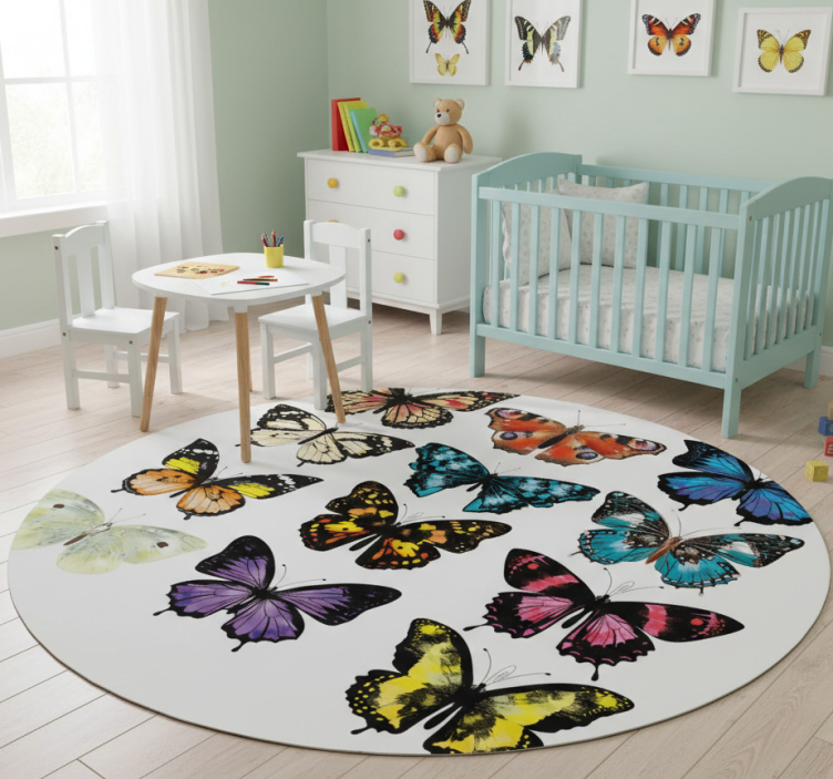 Animal mat with butterfly design - TenStickers