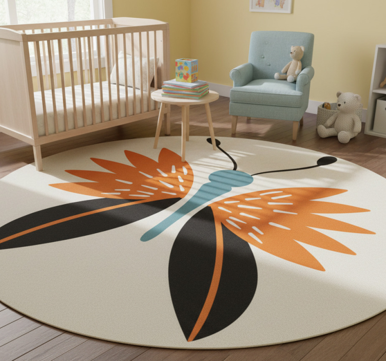 Animal mat with colorful butterfly design - TenStickers