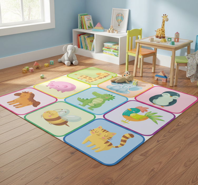 Animal mat with colorful tiles - TenStickers