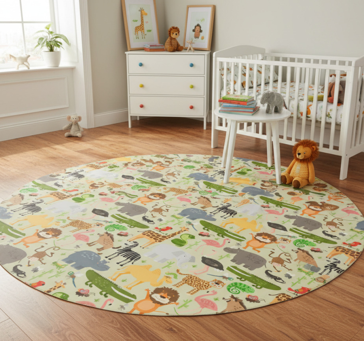 Animal mat with jungle animal design - TenStickers