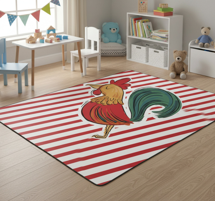 Animal mat with original coloured rooster design - TenStickers