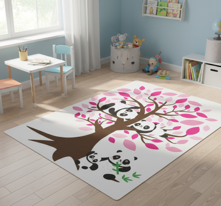 Animal mat with panda tree design - TenStickers