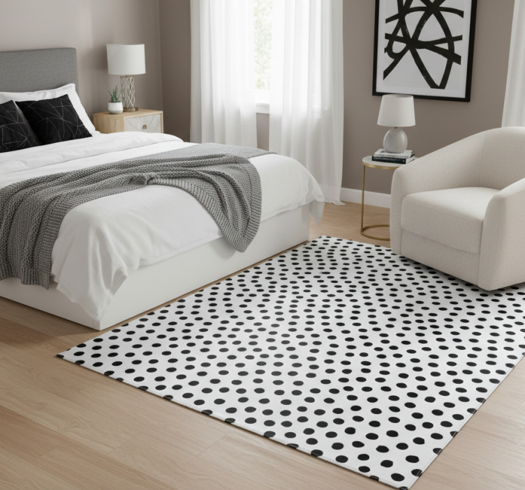 Animal print rug dalmatian black and white - TenStickers