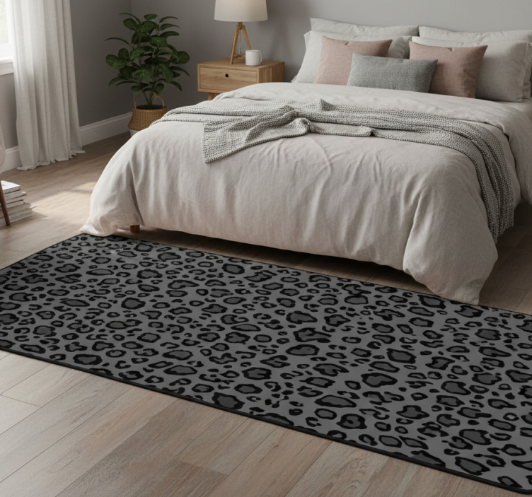 Animal print rug in dark gray and black leopard - TenStickers