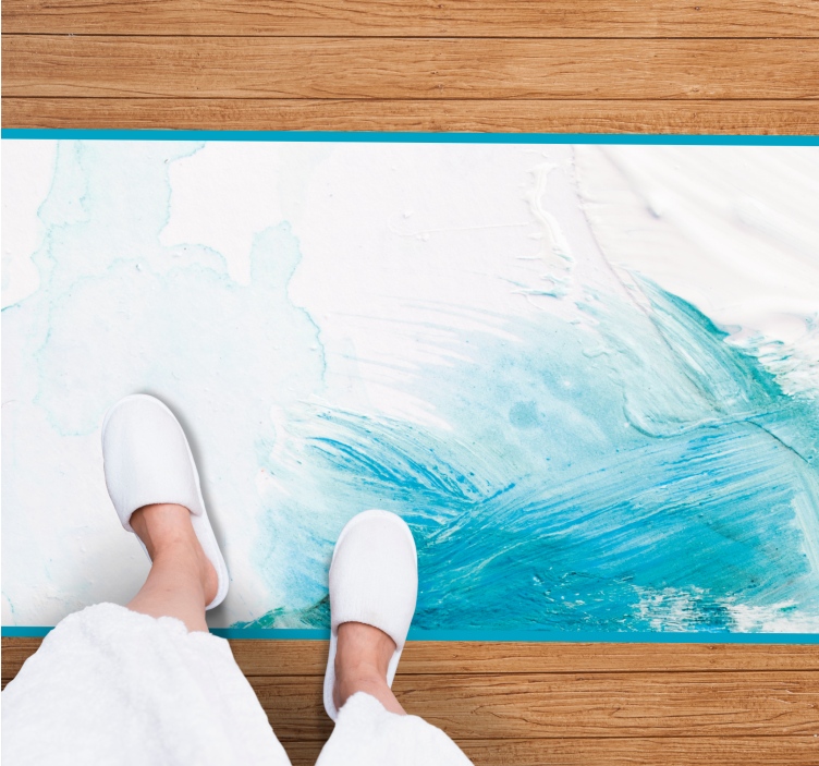 Aqua abstract swirl texture rug - TenStickers