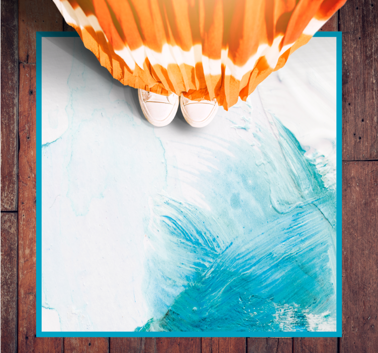 Aqua brush strokes texture rug - TenStickers