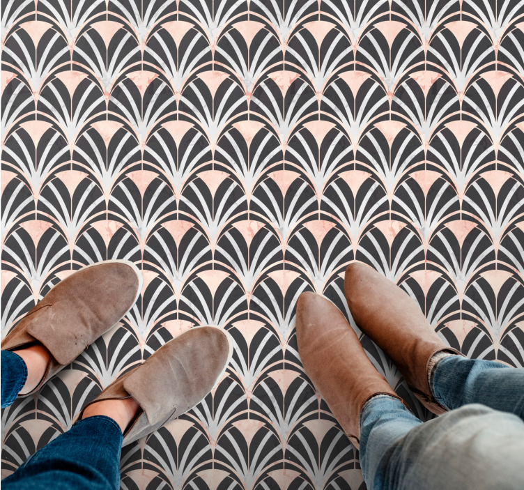 Art deco marble effect pattern tile carpet - TenStickers