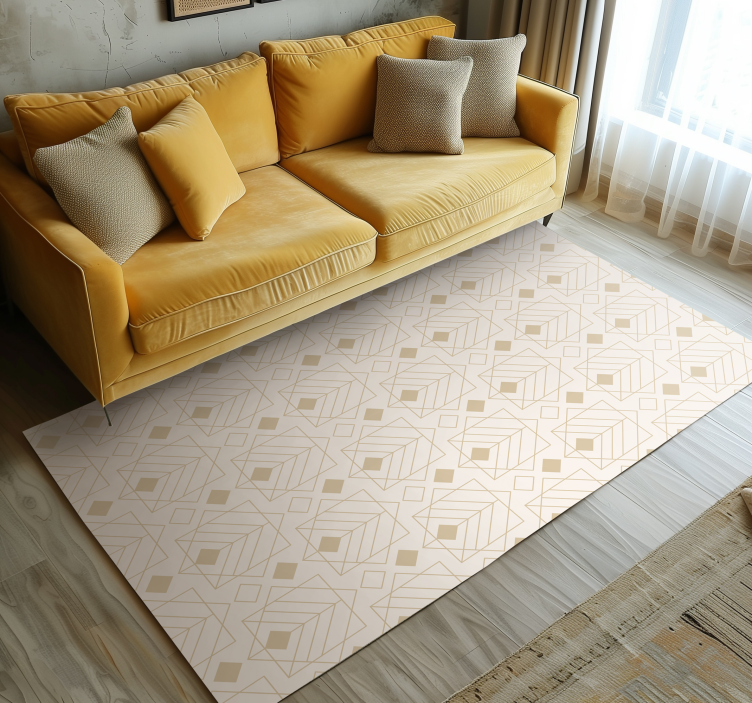 Art déco pattern beige rug - TenStickers