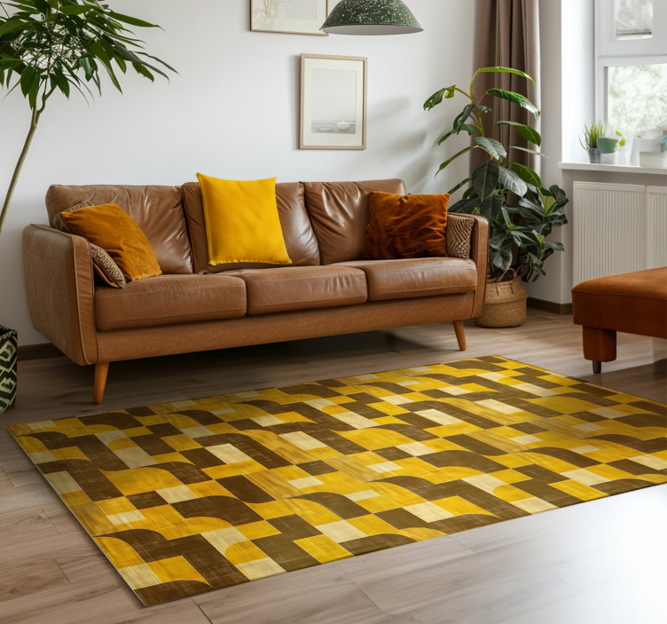 Art deco style yellow rug - TenStickers