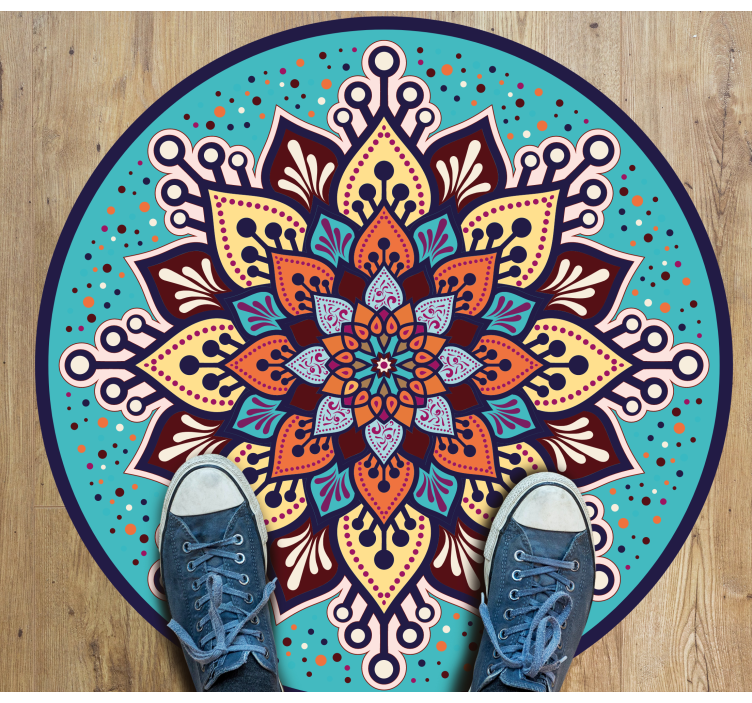 Arte colorido en círculo mandala rug - TenStickers