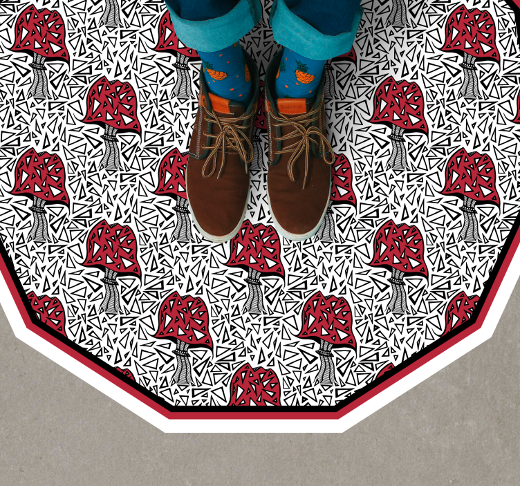 Artistic Mushroom Motif nature rug - TenStickers