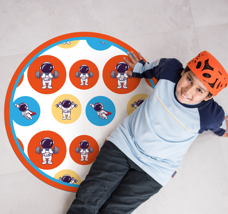 Astronaut fitness kids rug - TenStickers