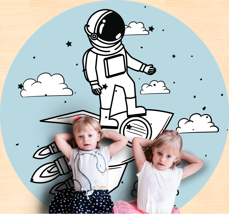 Astronaut Rocket Adventure kids carpet - TenStickers
