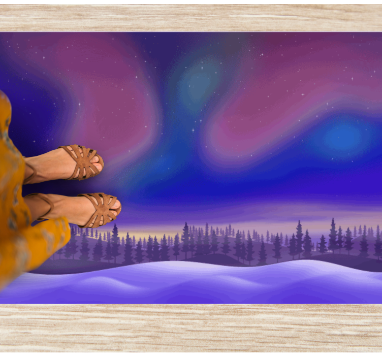 Aurora Night Sky nature rug - TenStickers