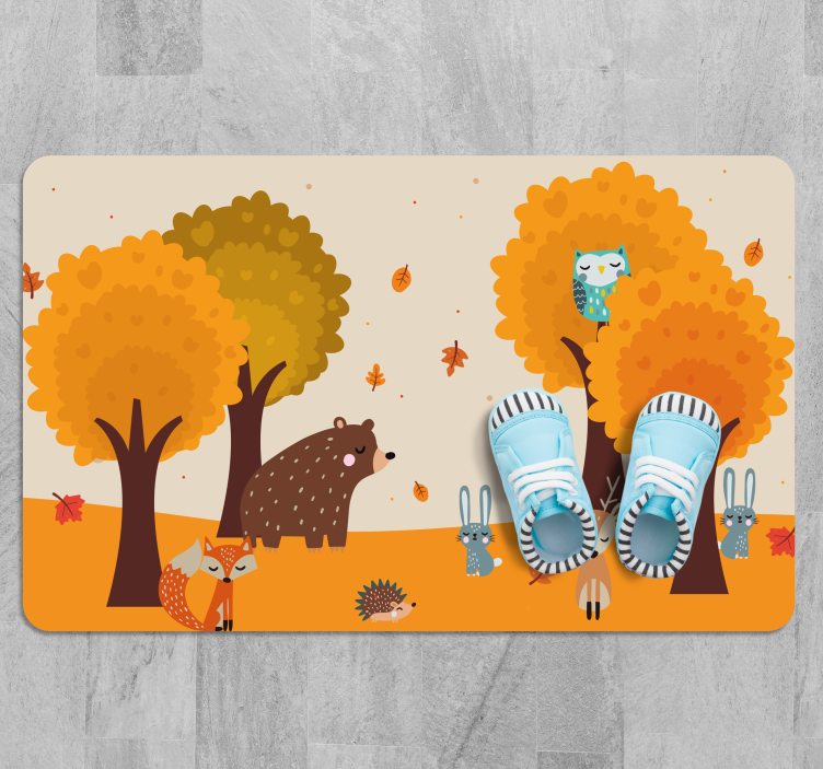Autumnal Forest Friends kids carpet - TenStickers