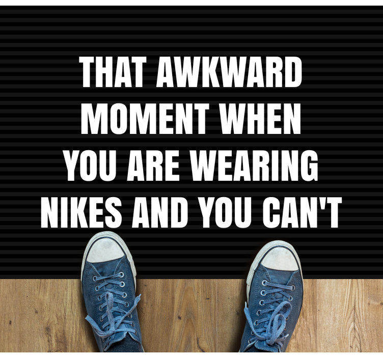 Awkward nike moment quote rug - TenStickers
