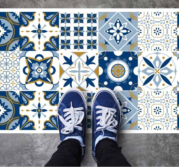 Azulejo Pattern tile carpet - TenStickers