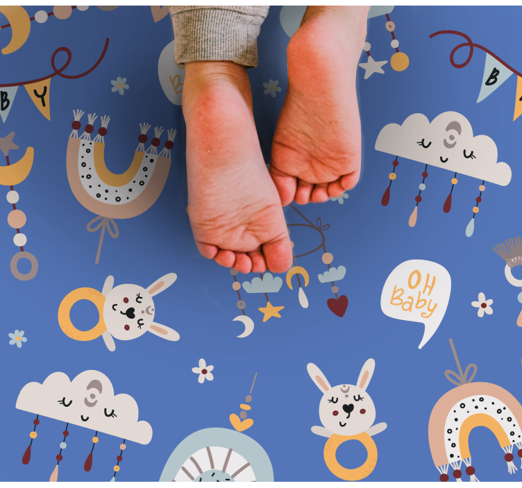 Baby Animal Patterns kids carpet - TenStickers