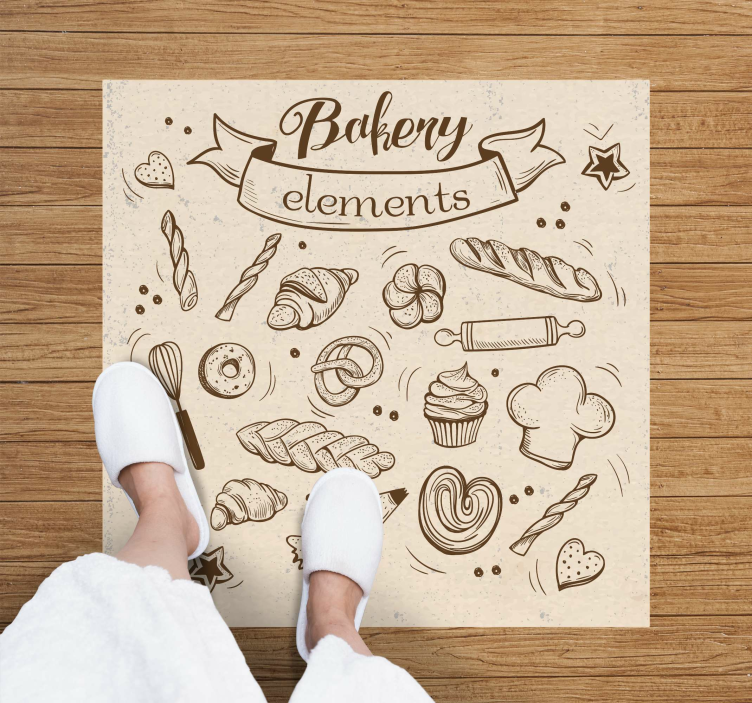 Bakery Themed Illustration kids rug - TenStickers