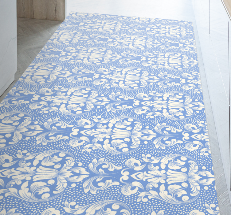 Baroque Blue Pattern tile carpet - TenStickers