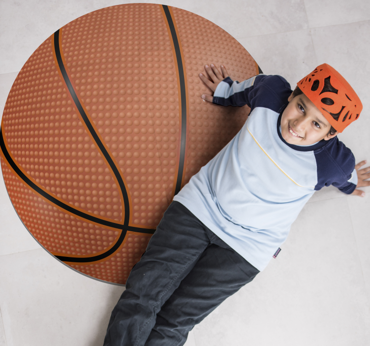 Basket ball circular vinyl rug - TenStickers
