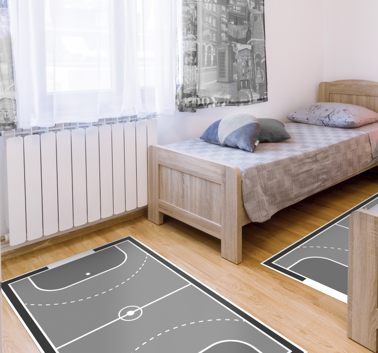 Handball court design game rug - TenStickers