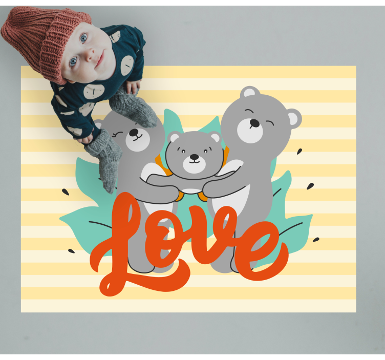 Bear Family Love kids carpet - TenStickers