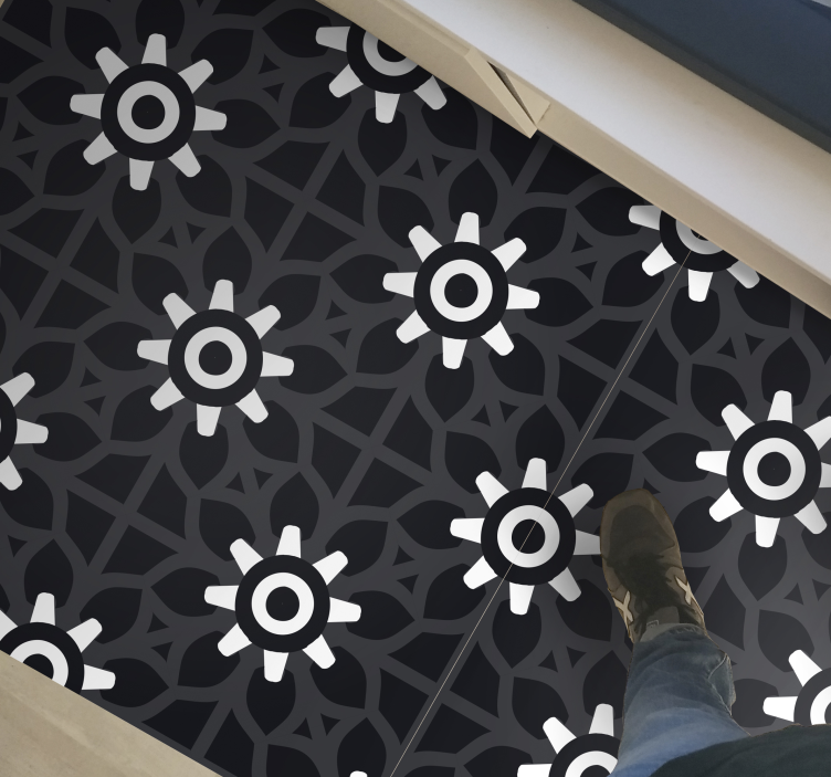 Beaumont flower tile effect tile carpet - TenStickers