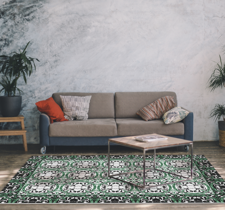 Beautiful mosaic vinyl living room rug - TenStickers