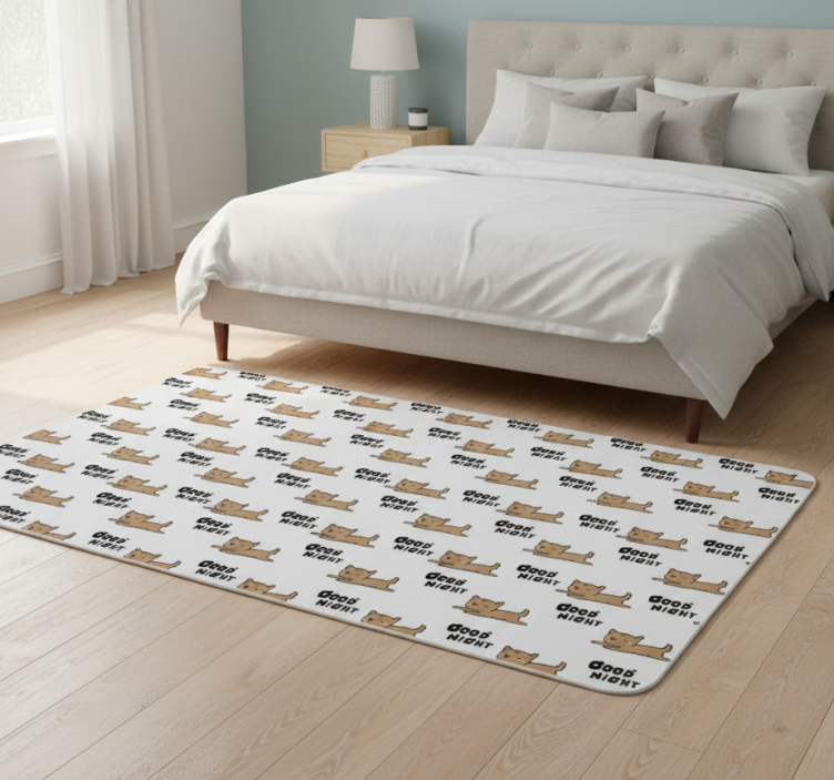 Bedroom carpet with a cute dog sleeping design - TenStickers