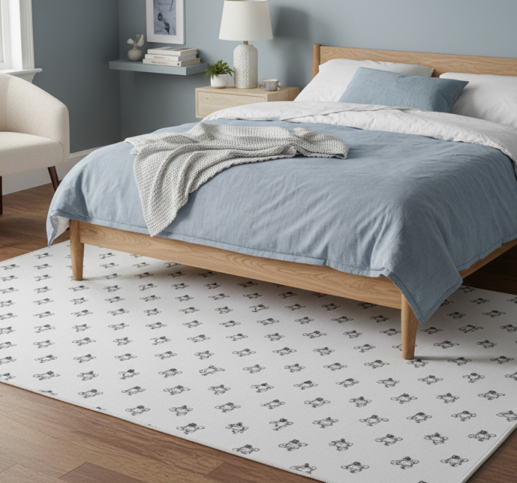 Bedroom carpet with cute dog on skateboard design - TenStickers