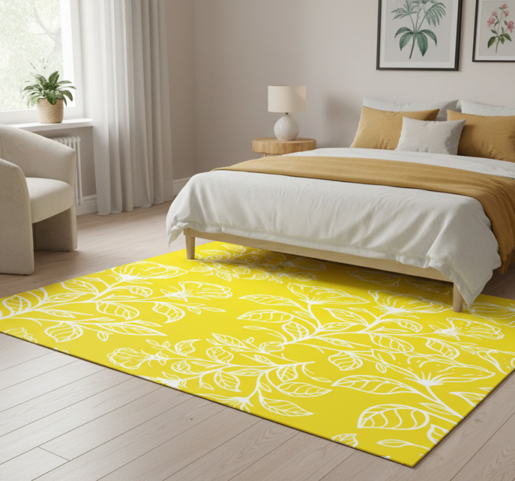 Bedroom carpet with floral design pattern - TenStickers