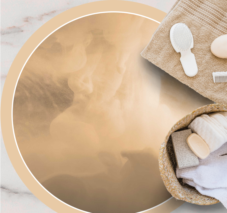 Beige cloud and smoke texture bedroom rug - TenStickers